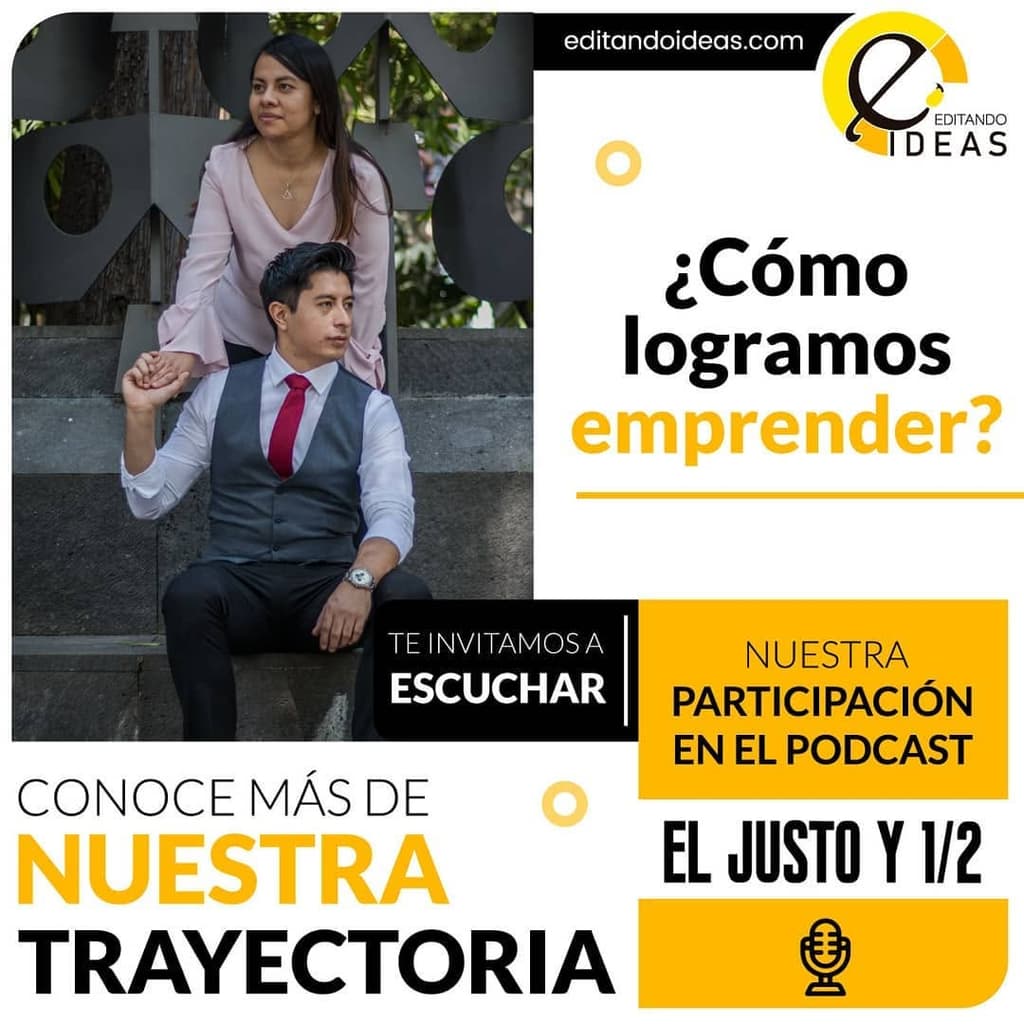 Episode artwork: the founders of Editando Ideas and the title “¿Cómo logramos emprender?”.